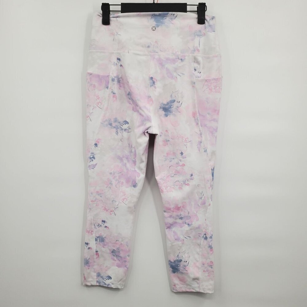RBX High Waisted Floral Print Leggings Women Size Large Casual Athletic